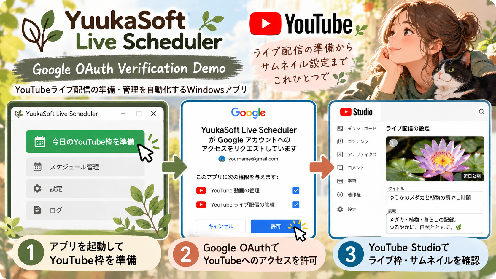 Google OAuth認証の流れを示す説明用イメージ