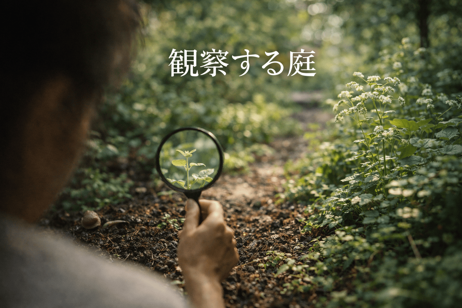 観察する庭