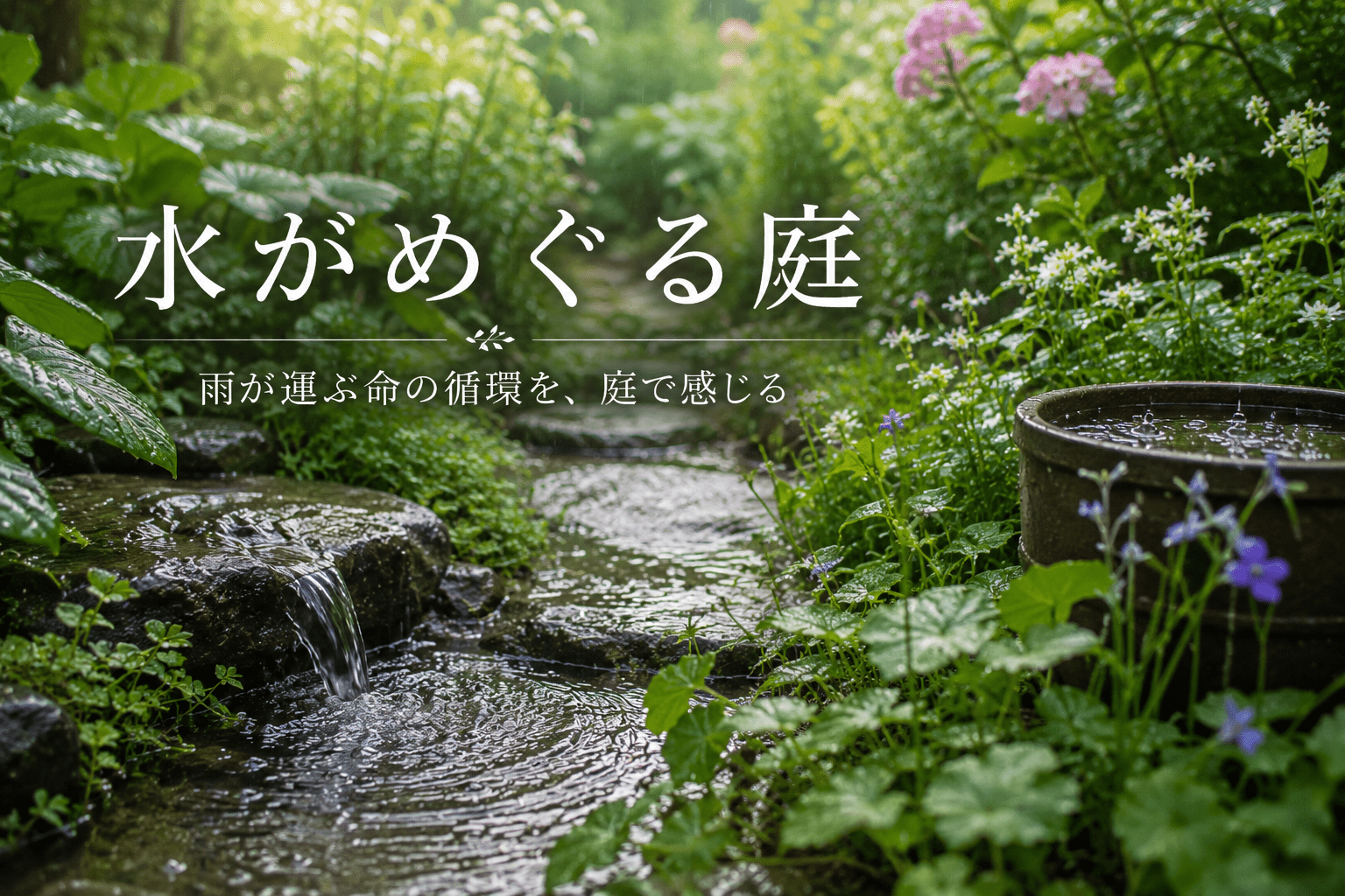 水がめぐる庭