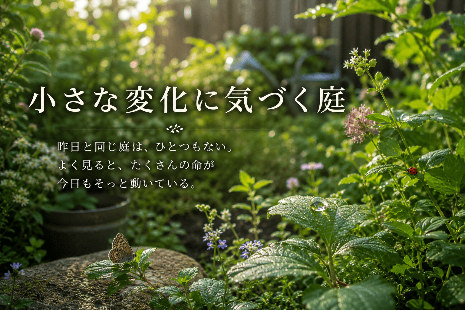 小さな変化に気づく庭