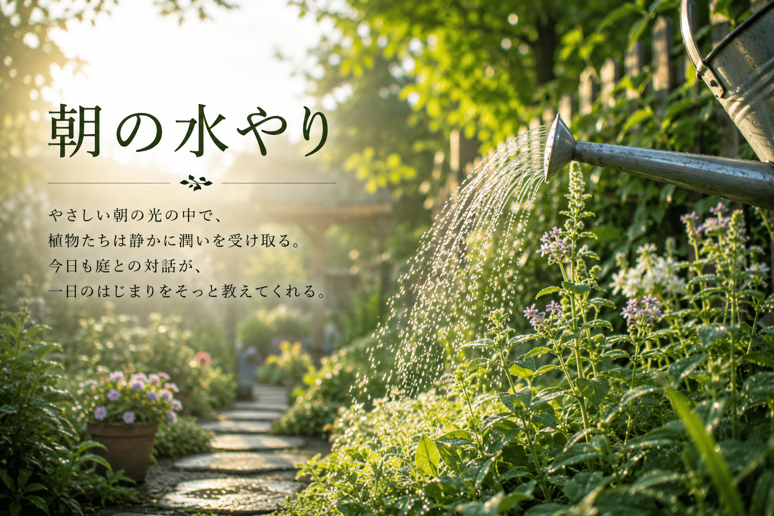 朝の水やり